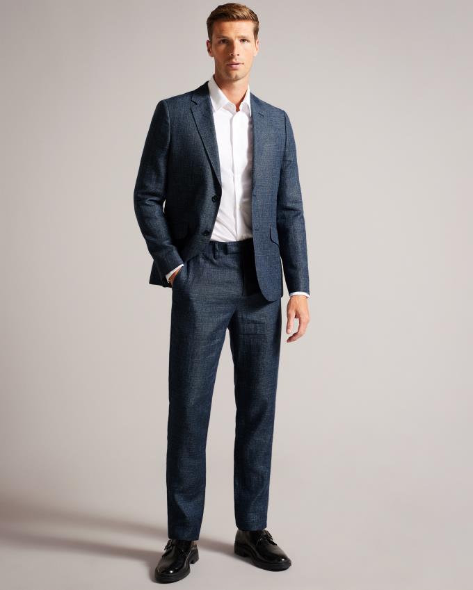 Veste Ted Baker Slim Fit Linen And Wool Suit Bleu Marine Homme | MRQ-50969719